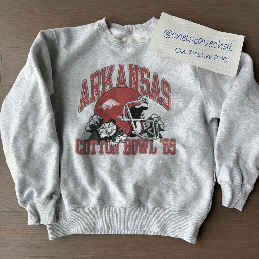Vintage 90s Arkansas Razorbacks Cotton Bowl Football Sweatshirt, NCAA Shirt Tee
